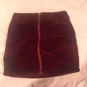 Mudd Burgundy Zipper Corduroy Skirt | Size 5